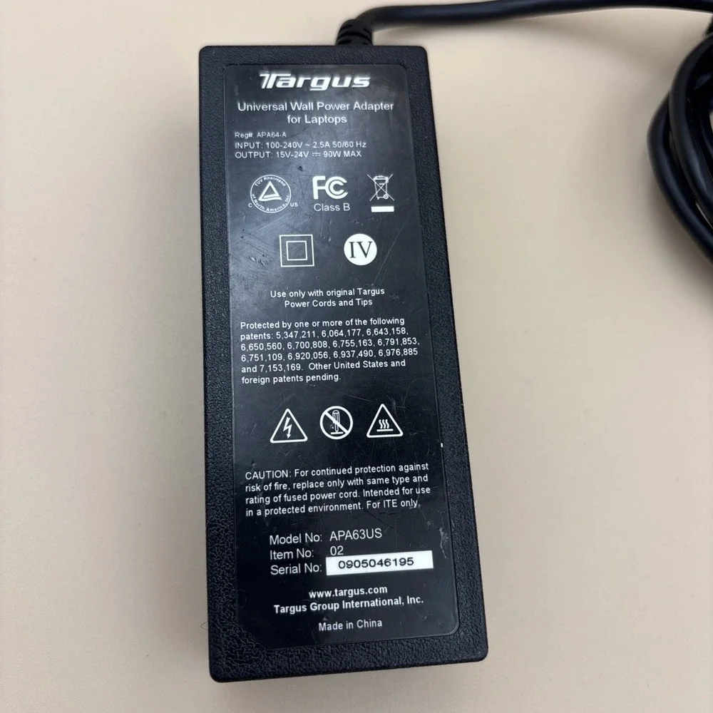 Targus APA63US AC Adapter Power Brick ONLY | 90W 15-24V | Replacement Part
